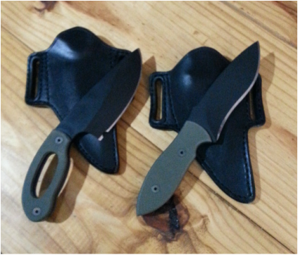 Dinka and Suenami 4 with their JEA Custom knife holsters sheaths